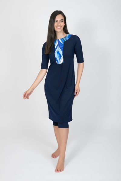 Ocean blue Ethnic Modest Swimwear